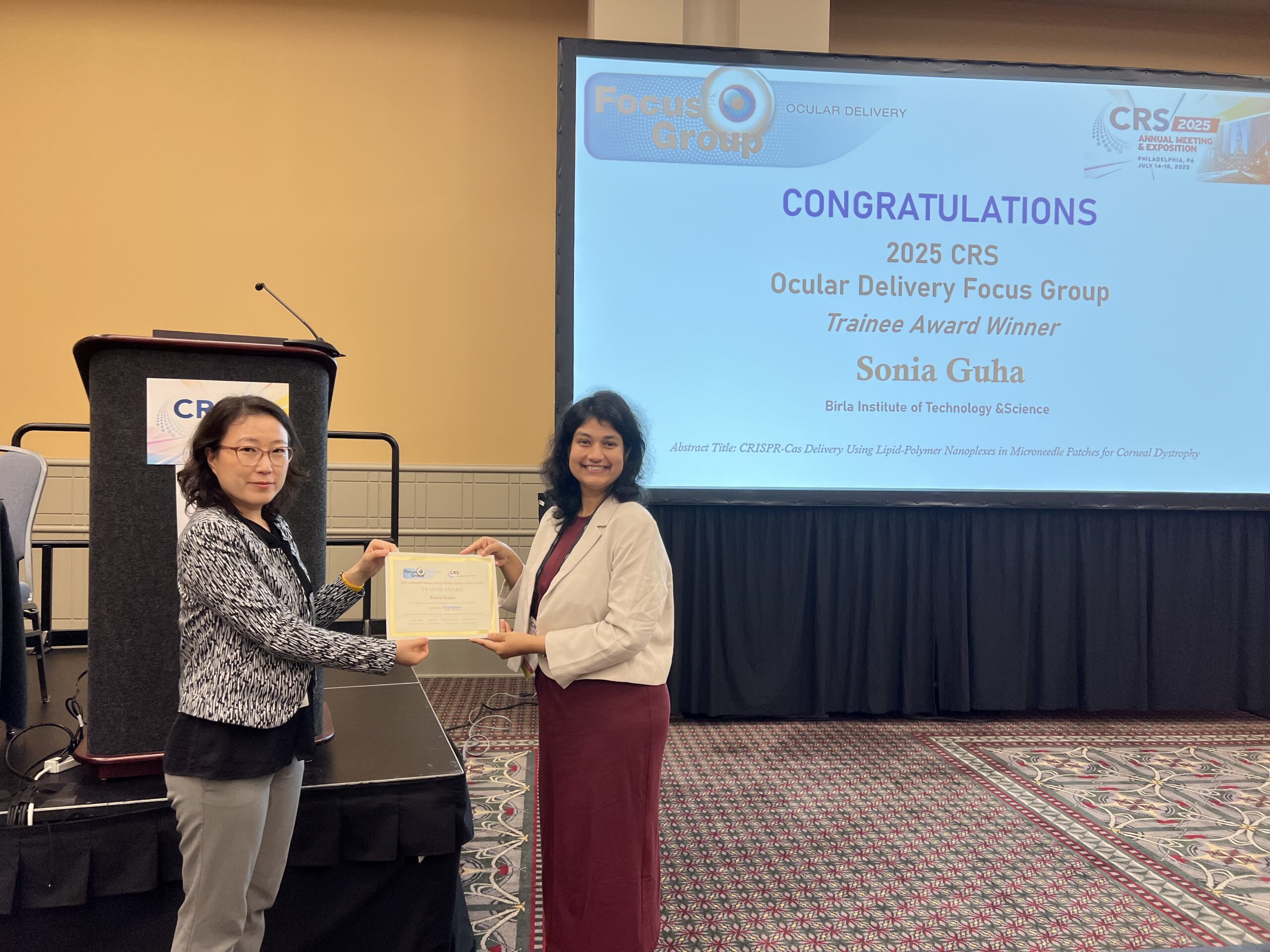  Young Scientist Travel Grant by Controlled Release Society (CRS) 2025 